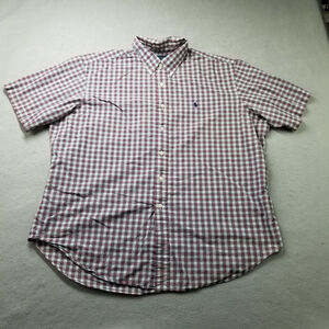 Vintage Polo Ralph Lauren Button Shirt Mens Size XXL Short Sleeve Plaid Classic